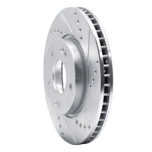 Kia Forte5 Brake Rotor (1) - Front Right - R1 Concepts - Drilled & Slotted - Silver - `10-`13